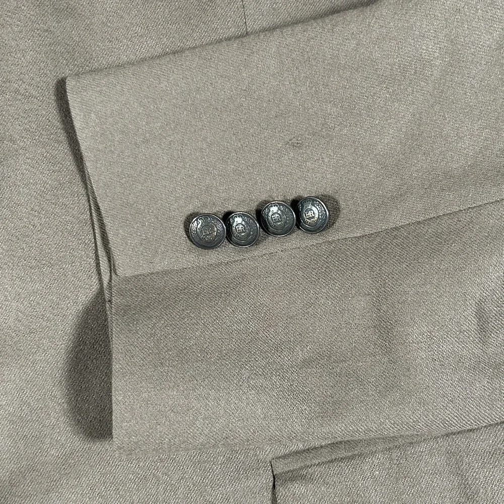 Jos. A. Bank Blazer Mens 48R Beige Wool Cashmere Jacket Sport Coat Made Portugal